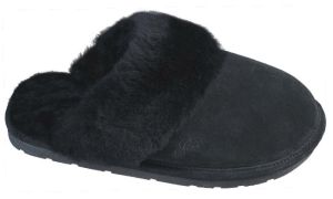 Lamo Sheepskin Women's Scuff Slippers - Black