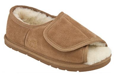 Lamo Sheepskin Women's Open Toe Wrap Slippers - Chestnut