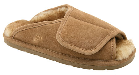 Lamo Sheepskin Men's Wrap Slippers - Chestnut