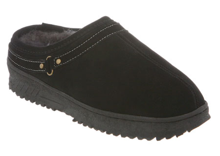 RJs Fuzzies Sheepskin Slippers Womens Clog - Black
