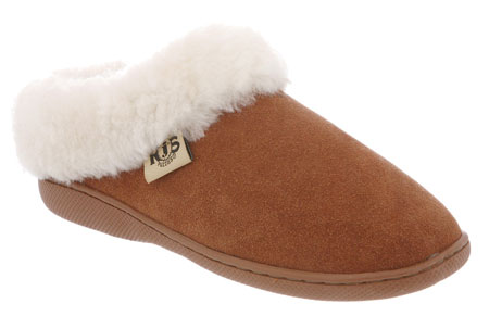 RJs Fuzzies Sheepskin Slippers Womens Sunrise Scuff - Chestnut