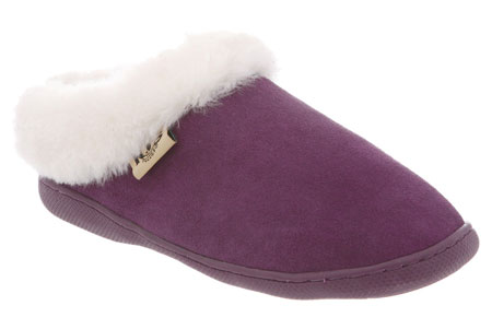 RJs Fuzzies Sheepskin Slippers Womens Sunrise Scuff - Berry