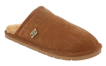RJs Fuzzies Sheepskin Slippers Mens Scuff - Chestnut