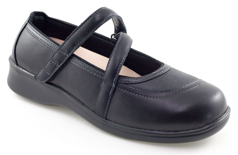 Orthofeet Shoes 865 Women's Manhattan Mary Jane Shoes - Black