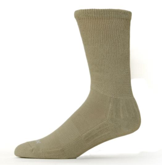 EcoSox Diabetic Dress Crew Socks - Tan, 3 Pairs