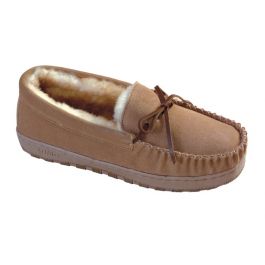Lamo Sheepskin Men's Moccasin Slippers - Chestnut |