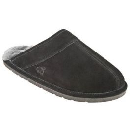 Lamo Sheepskin Men's Scuff Slippers - Black |