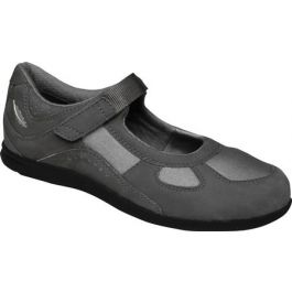 Drew Shoes Women's Delite Mary Jane Shoes - Grey Nubuck/Grey Stretch | DiabeticS