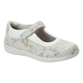 Drew Shoes Womens Rose - White Floral Snake |