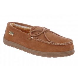 Sheepskin Slippers for Women: RJs Fuzzies Moccasin Slippers in Chestnut