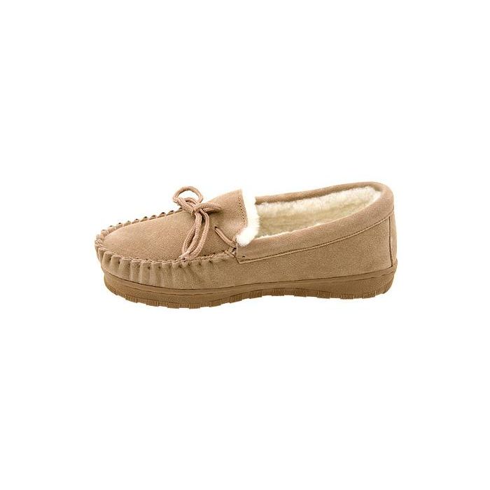 Lamo Sheepskin Women s Moccasin Slippers Chestnut DiabeticShoesHub