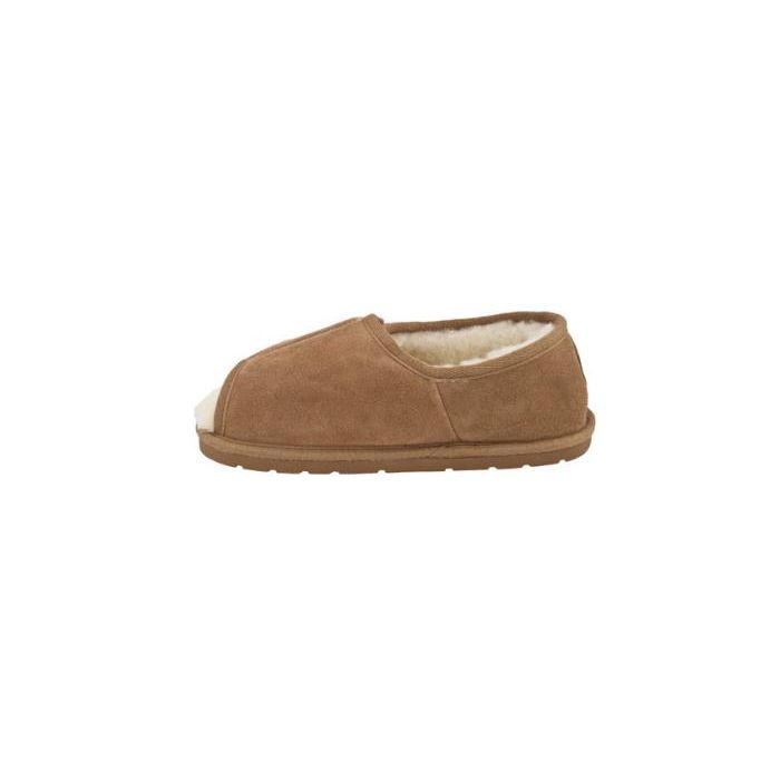 Lamo Sheepskin Women's Open Toe Wrap Slippers Chestnut