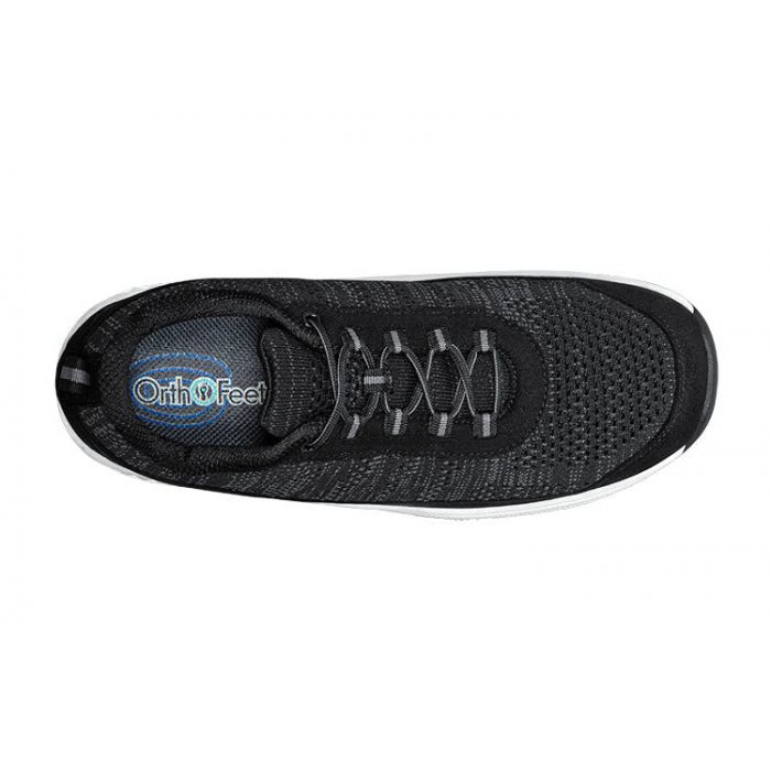 Flex Control Nike 619 Black Orthofeet 619 Lava Stretch Knit Shoes Black Diabetic Shoes HuB