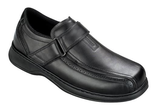 Orthofeet Mens Black Leather Comfort Shoes 11.5 2E Wide Diabetic Walking Men main image 2