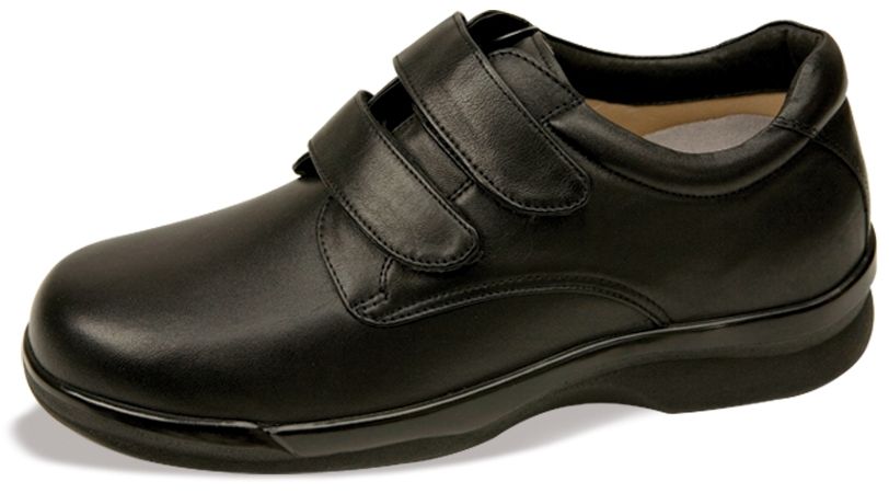 Apex‎ Ambulator Mens 8 Black Therapeutic Diabetic Comfort Shoes Apex Ambulator Black Comfort Diabetic Orthopedic Double  main image 2