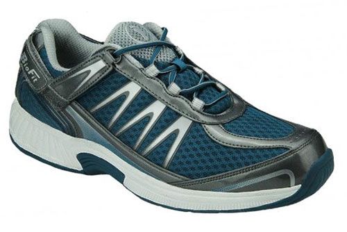 Orthofeet Sprint 674 Men\'s  Size 11 Wide 2E Blue Tie-Less Orthopedic Sneaker Men main image 3
