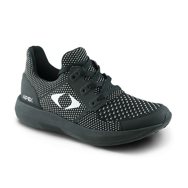 Orthofeet 619 Lava Stretch Knit Shoes - Black - Diabetic  display picture 2