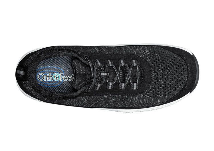 Orthofeet 619 Lava Stretch Knit Shoes - Black - Diabetic  display picture 1
